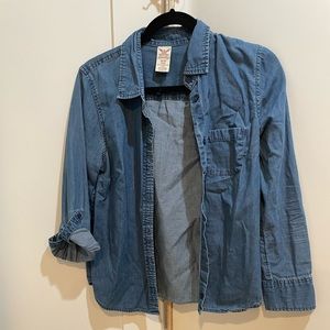 Denim collared shirt